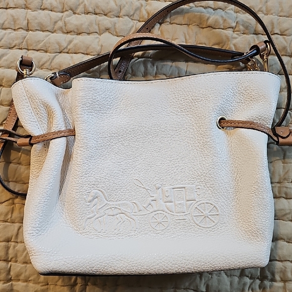 White Leather Coach Women's Bucket Bag - Picture 1 of 7